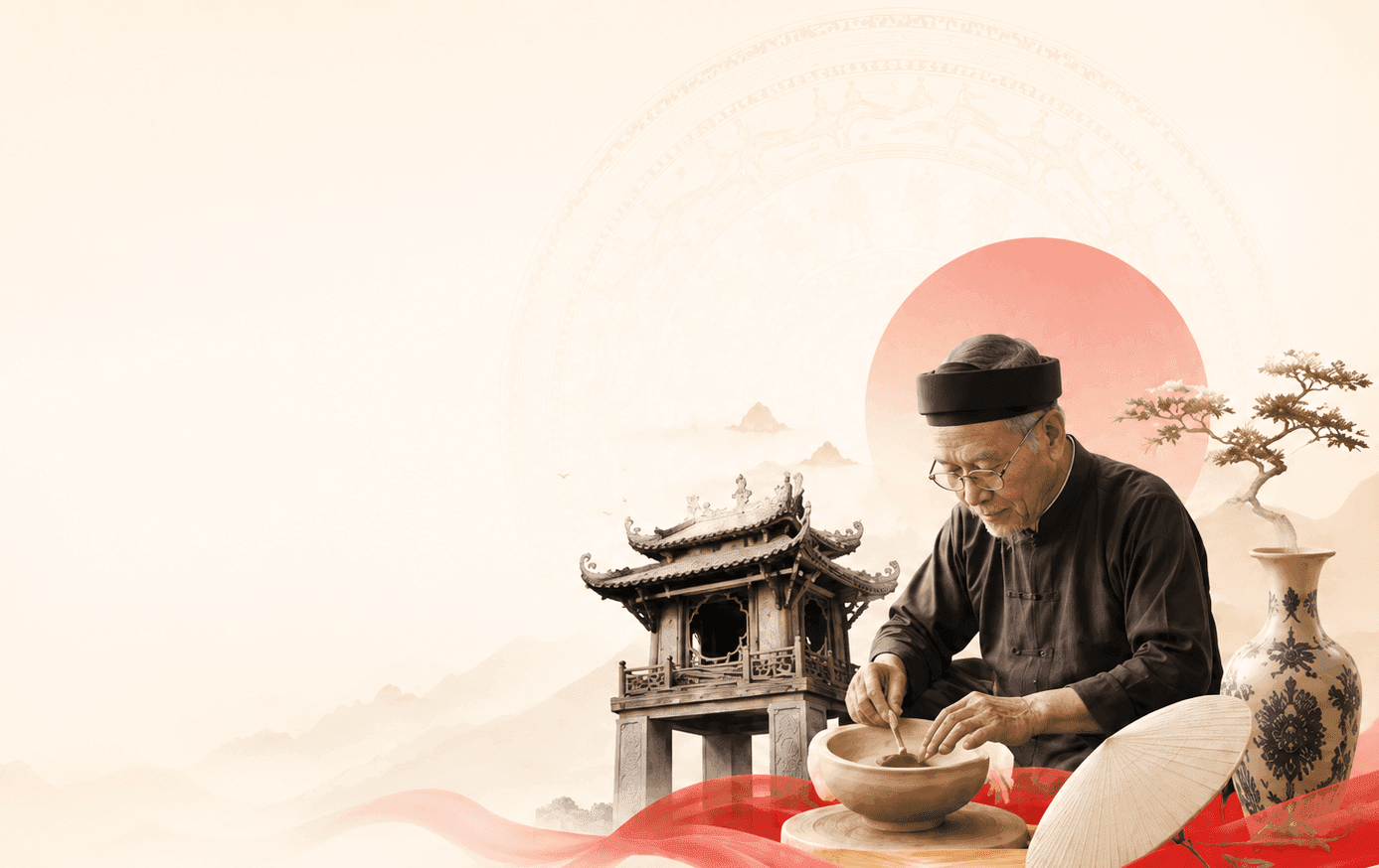 Nghệ nhân Bùi Hải Hà với không gian làm việc